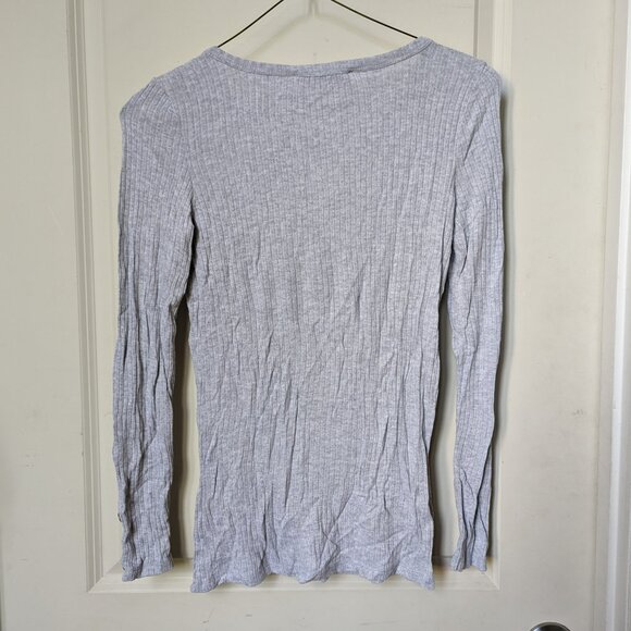 LOFT Ribbed Button Cuff Long Sleeve Tee - Picture 3 of 4